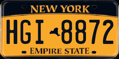 NY license plate HGI8872