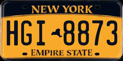 NY license plate HGI8873