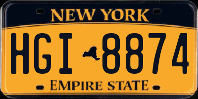 NY license plate HGI8874
