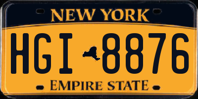 NY license plate HGI8876