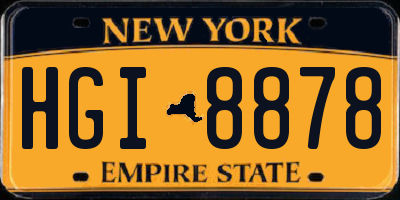 NY license plate HGI8878