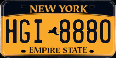 NY license plate HGI8880