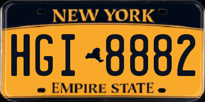 NY license plate HGI8882