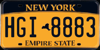 NY license plate HGI8883