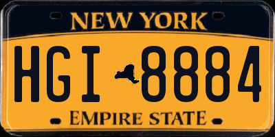 NY license plate HGI8884