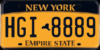 NY license plate HGI8889