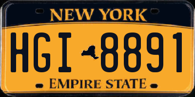 NY license plate HGI8891