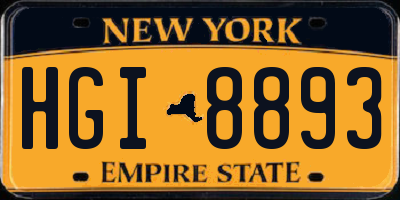 NY license plate HGI8893