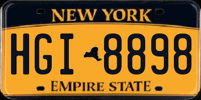 NY license plate HGI8898