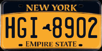 NY license plate HGI8902