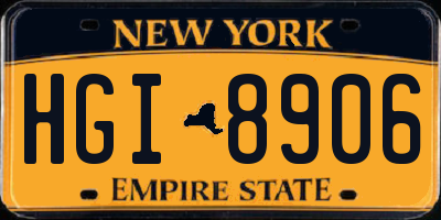 NY license plate HGI8906