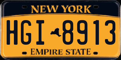 NY license plate HGI8913