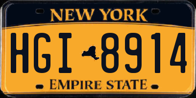 NY license plate HGI8914