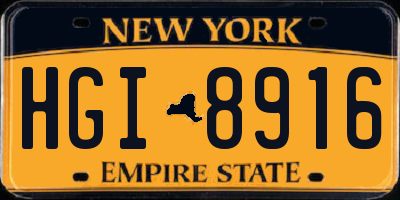 NY license plate HGI8916