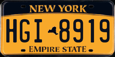 NY license plate HGI8919