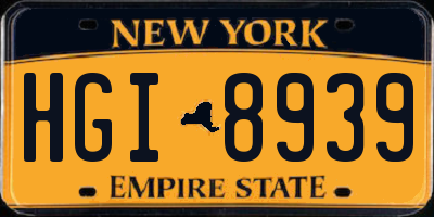 NY license plate HGI8939