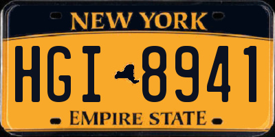 NY license plate HGI8941