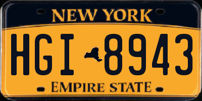 NY license plate HGI8943