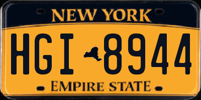 NY license plate HGI8944