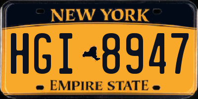 NY license plate HGI8947