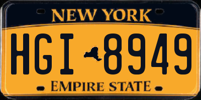 NY license plate HGI8949