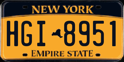 NY license plate HGI8951