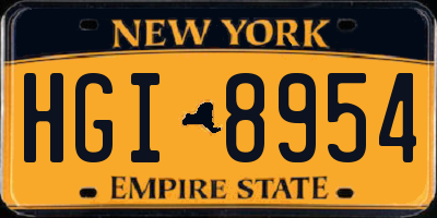 NY license plate HGI8954