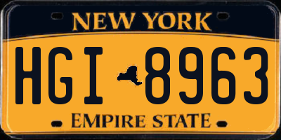 NY license plate HGI8963