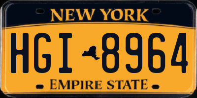 NY license plate HGI8964