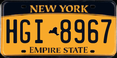NY license plate HGI8967