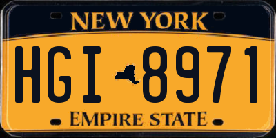 NY license plate HGI8971