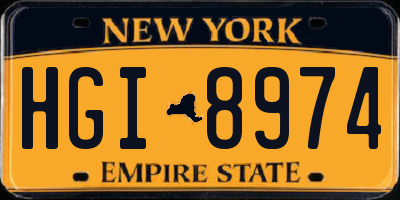 NY license plate HGI8974