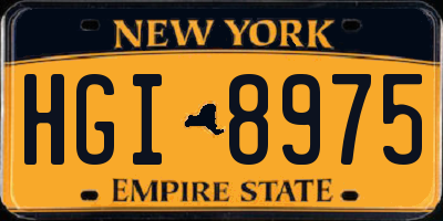 NY license plate HGI8975