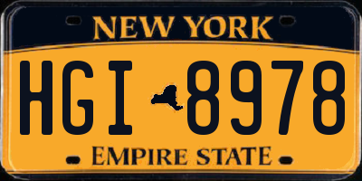 NY license plate HGI8978