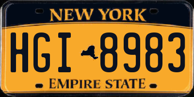 NY license plate HGI8983