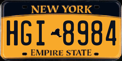 NY license plate HGI8984