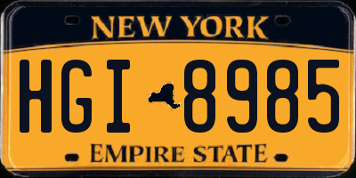 NY license plate HGI8985