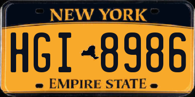 NY license plate HGI8986