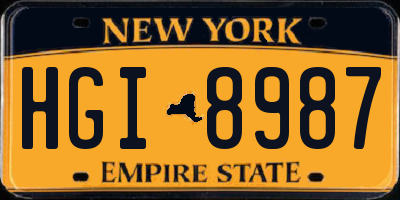 NY license plate HGI8987