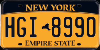 NY license plate HGI8990