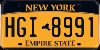 NY license plate HGI8991