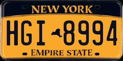 NY license plate HGI8994