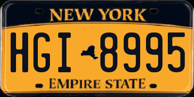 NY license plate HGI8995