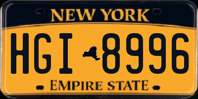 NY license plate HGI8996