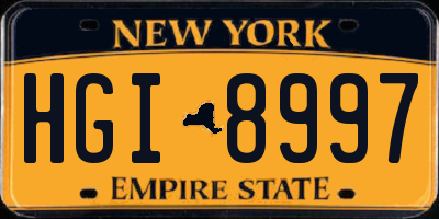 NY license plate HGI8997