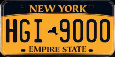 NY license plate HGI9000