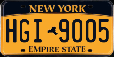 NY license plate HGI9005