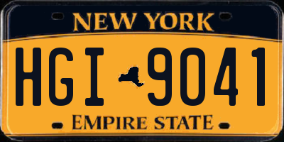 NY license plate HGI9041