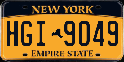NY license plate HGI9049