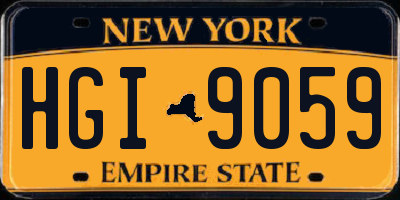 NY license plate HGI9059
